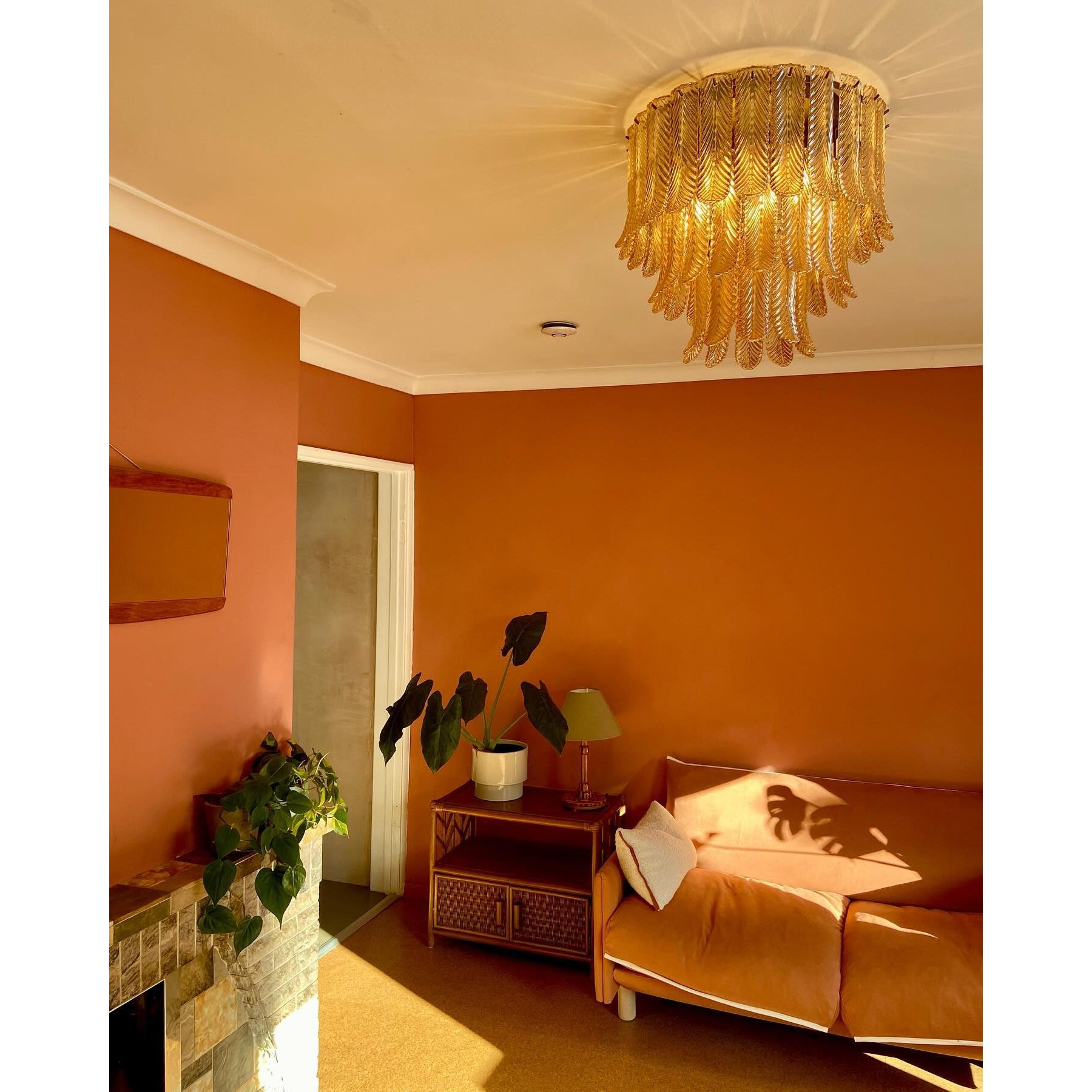 Lindenwick Glass Flush Mount Ceiling Light