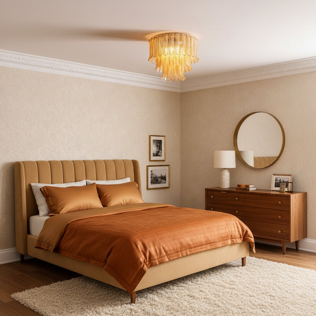 Lindenwick Glass Flush Mount Ceiling Light