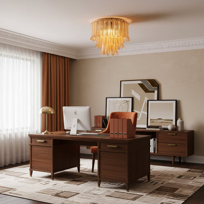 Lindenwick Glass Flush Mount Ceiling Light