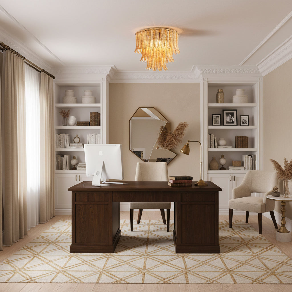 Lindenwick Glass Flush Mount Ceiling Light
