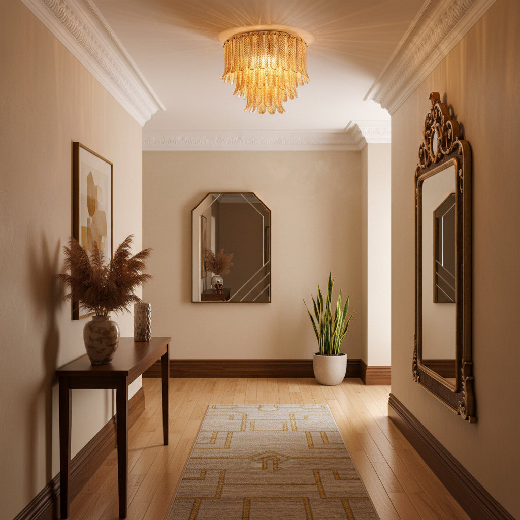Lindenwick Glass Flush Mount Ceiling Light