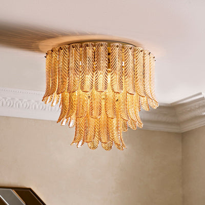 Lindenwick Glass Flush Mount Ceiling Light