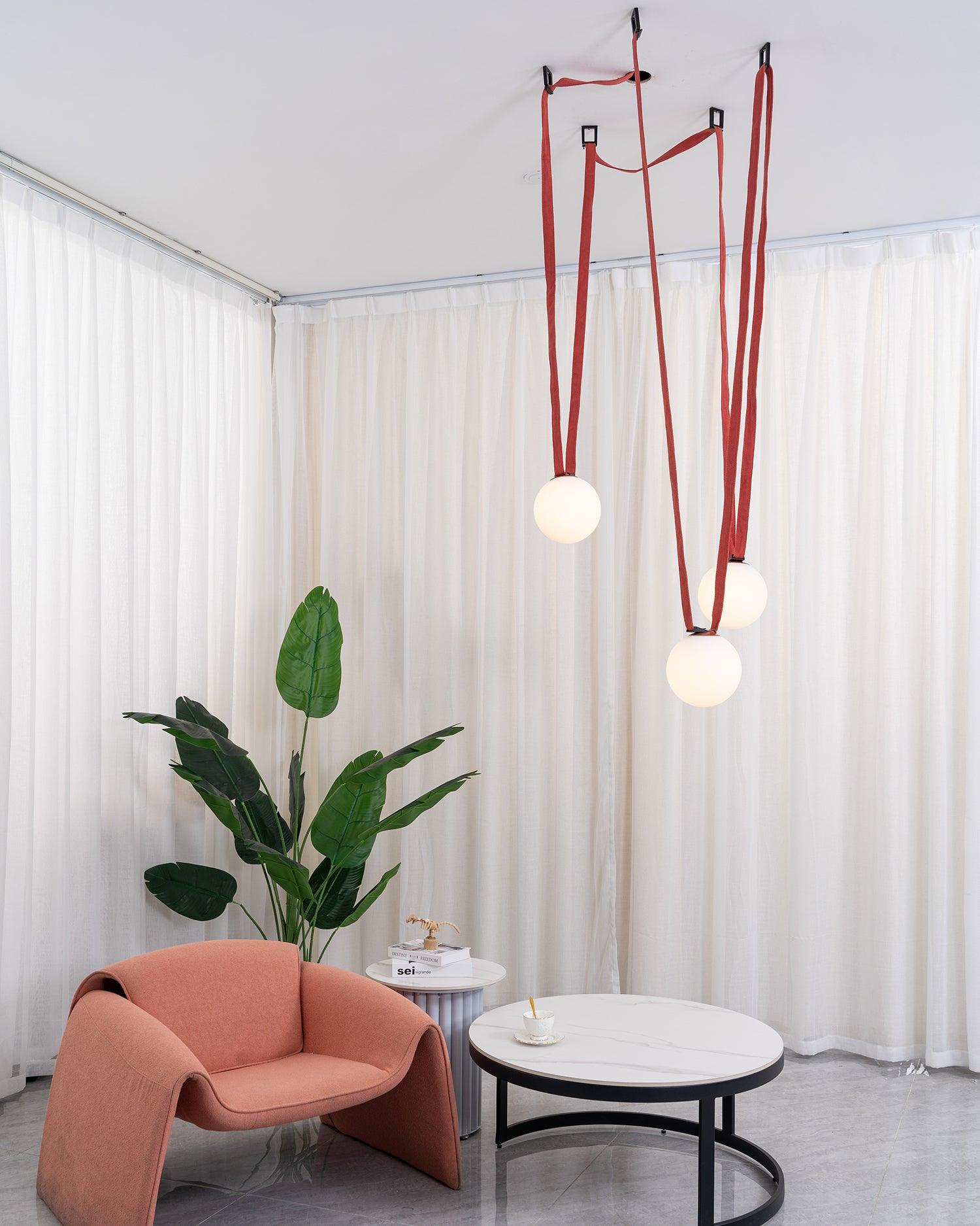 Velinenne Pendant Lamp Leather Belt Glass