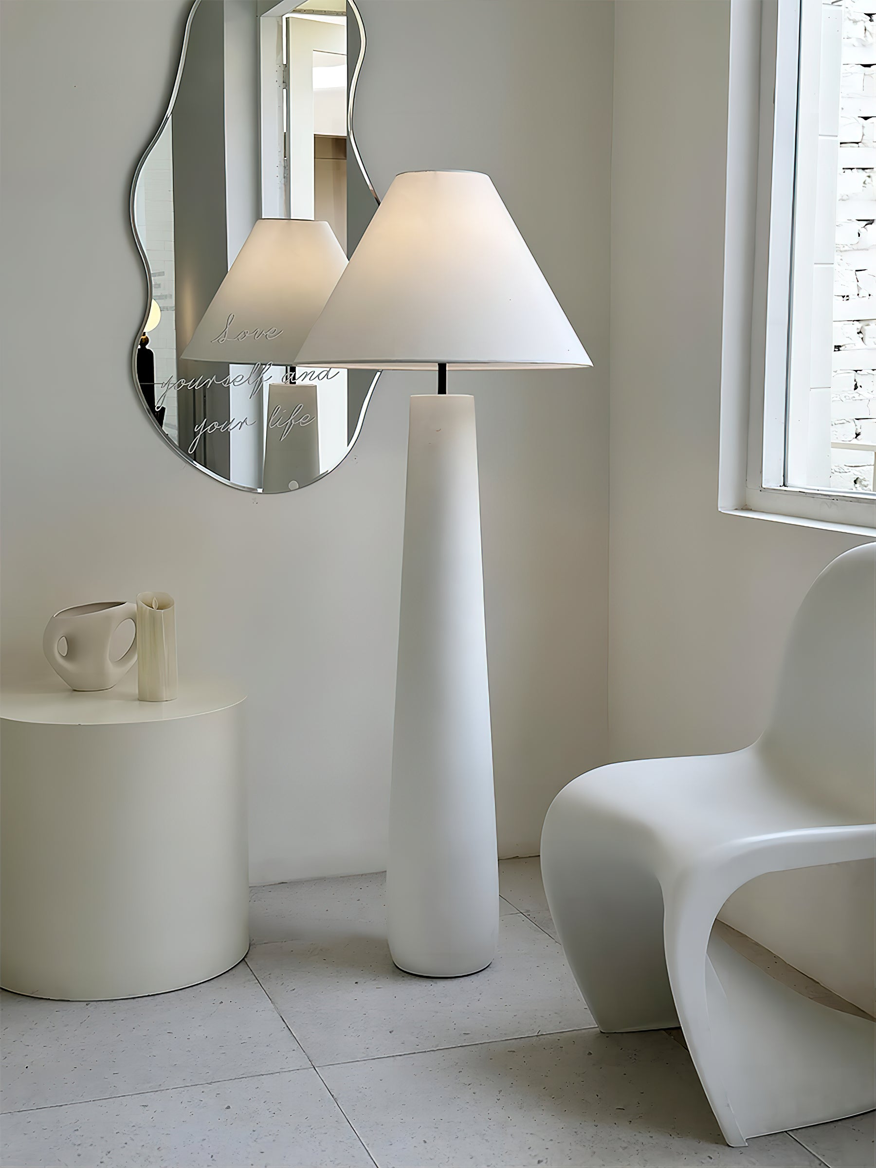 Columnil White Floor Lamp