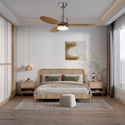 Aldirella Minimalist Wood Ceiling Fan Light