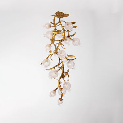 Bexlyn Elegance Pomegranate Brass Glass Ceiling Lamp
