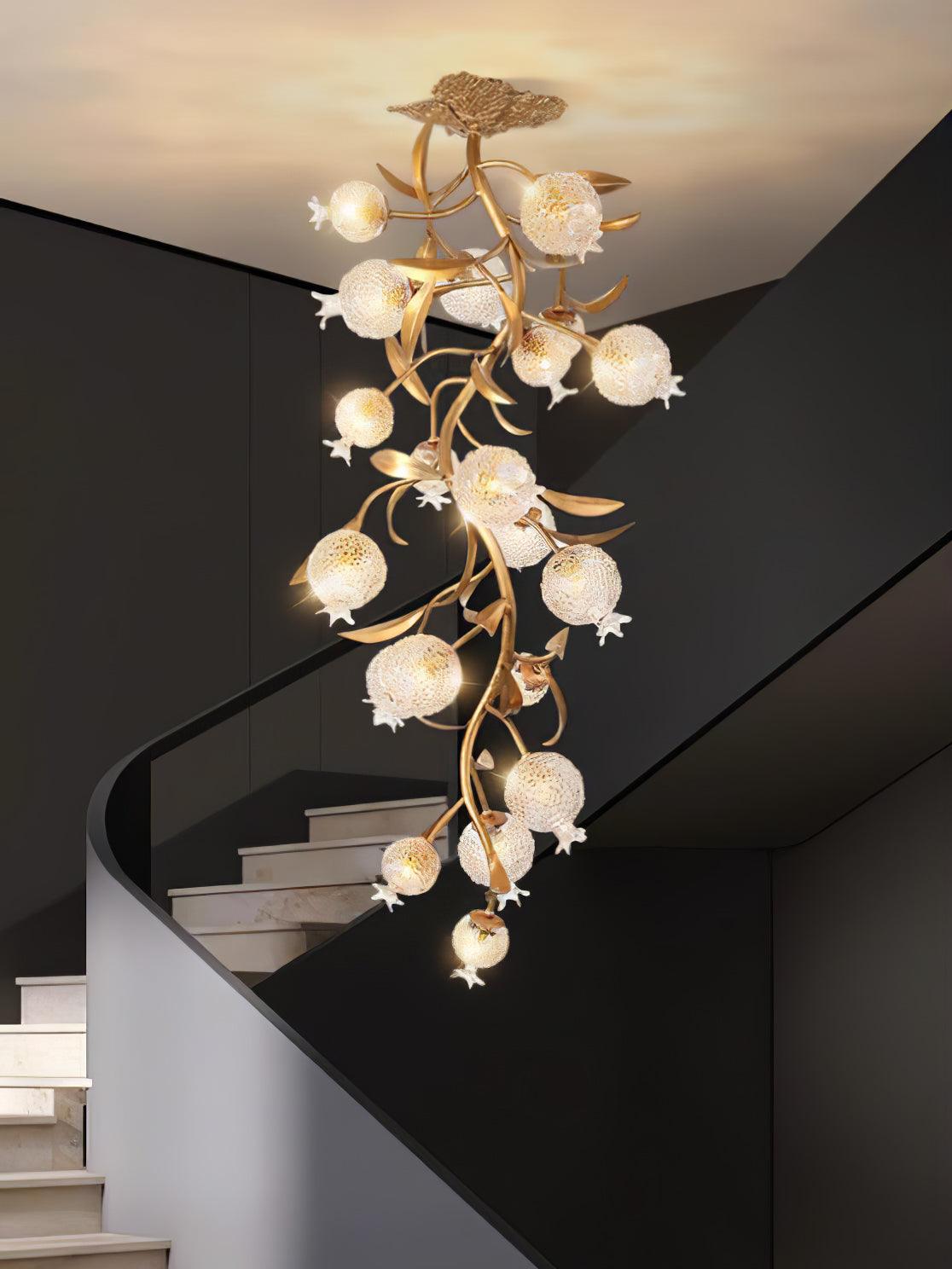Bexlyn Elegance Pomegranate Brass Glass Ceiling Lamp