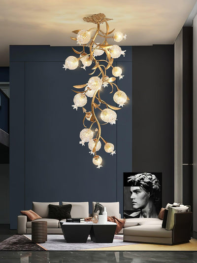 Bexlyn Elegance Pomegranate Brass Glass Ceiling Lamp