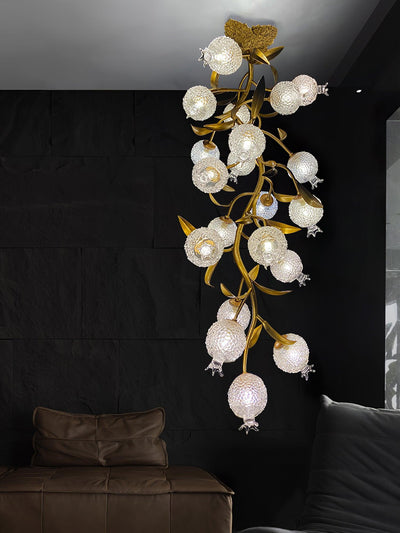 Bexlyn Elegance Pomegranate Brass Glass Ceiling Lamp