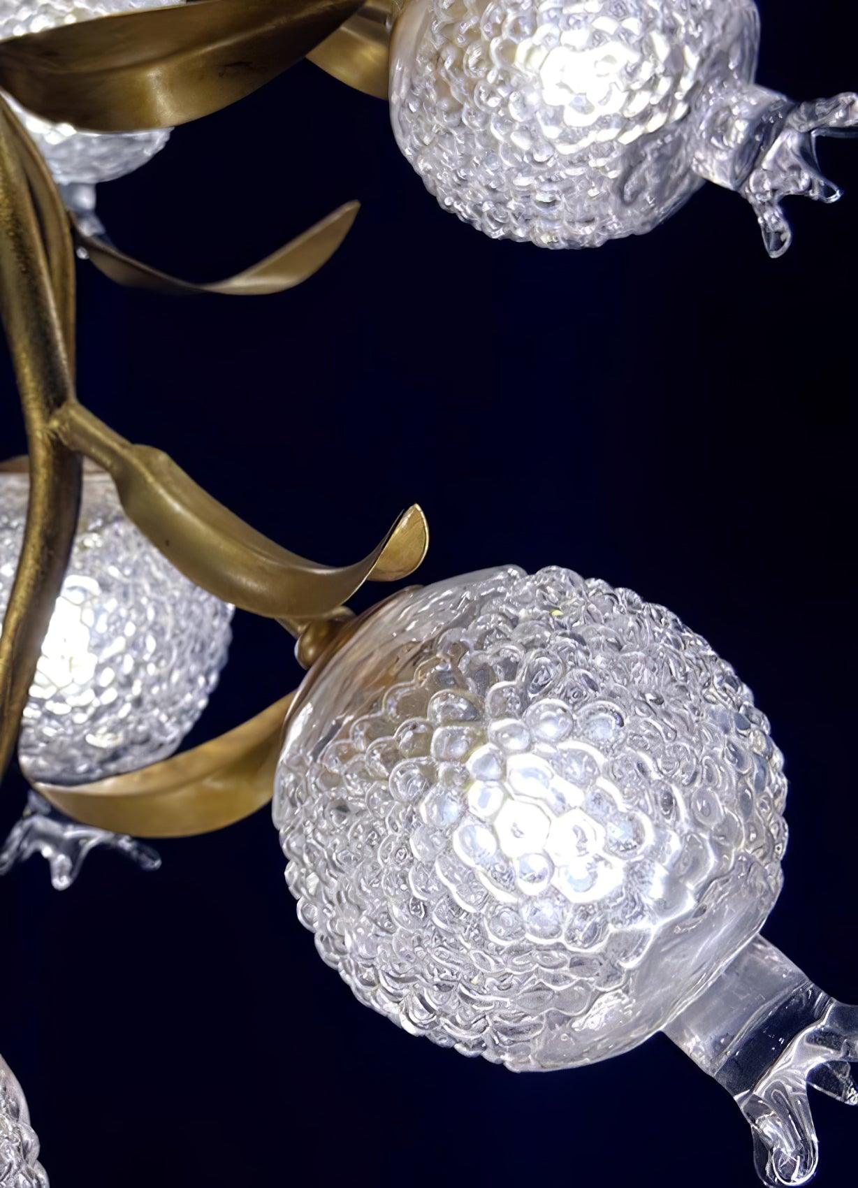 Bexlyn Elegance Pomegranate Brass Glass Ceiling Lamp