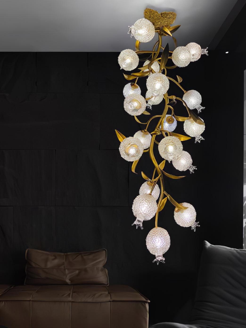 Bexlyn Elegance Pomegranate Brass Glass Ceiling Lamp