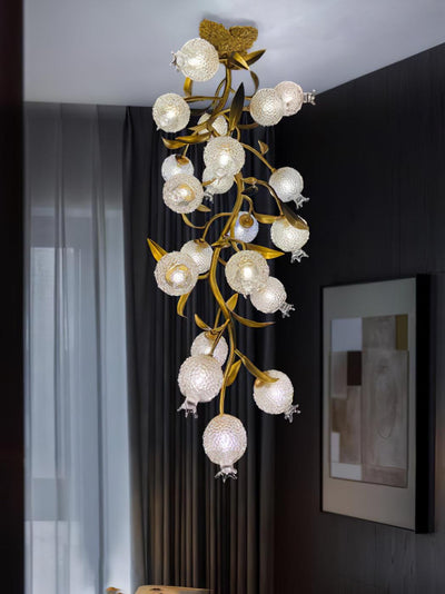 Bexlyn Elegance Pomegranate Brass Glass Ceiling Lamp