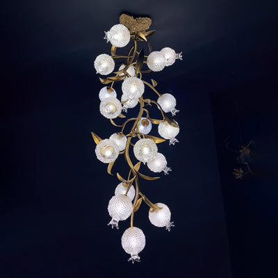 Bexlyn Elegance Pomegranate Brass Glass Ceiling Lamp