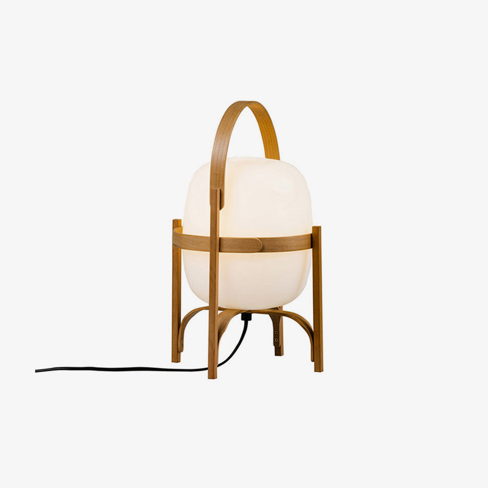 Lethra Wood Glass Table Lamp
