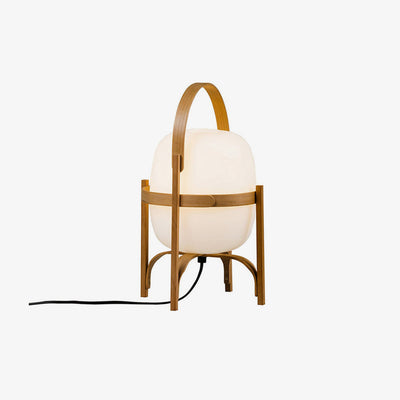 Lethra Wood Glass Table Lamp