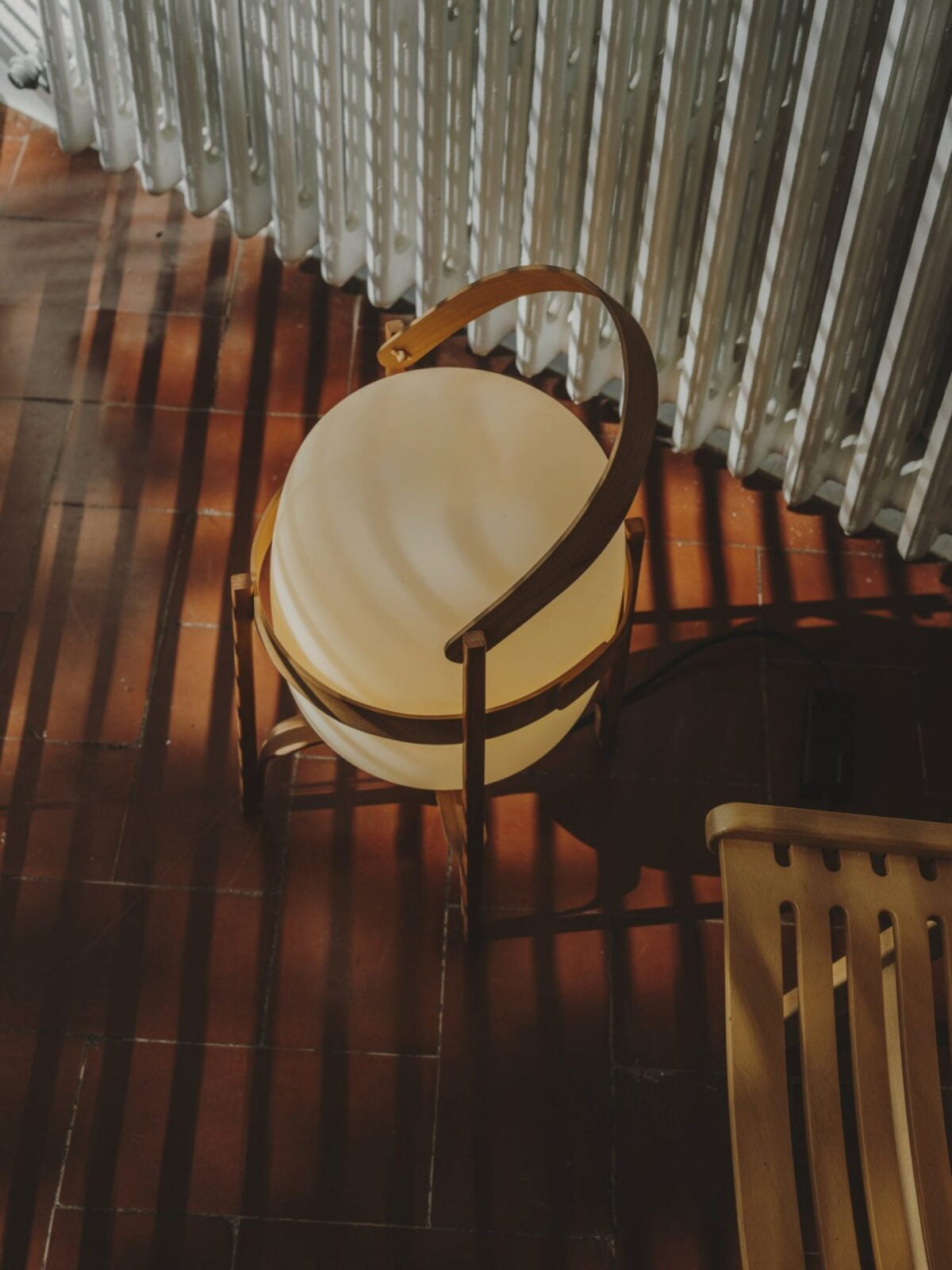 Lethra Wood Glass Table Lamp
