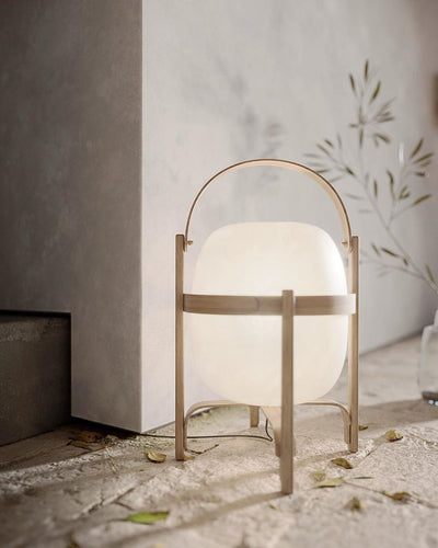 Lethra Wood Glass Table Lamp