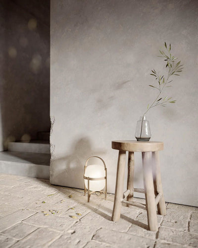 Lethra Wood Glass Table Lamp