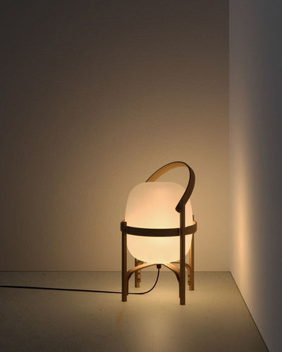 Lethra Wood Glass Table Lamp