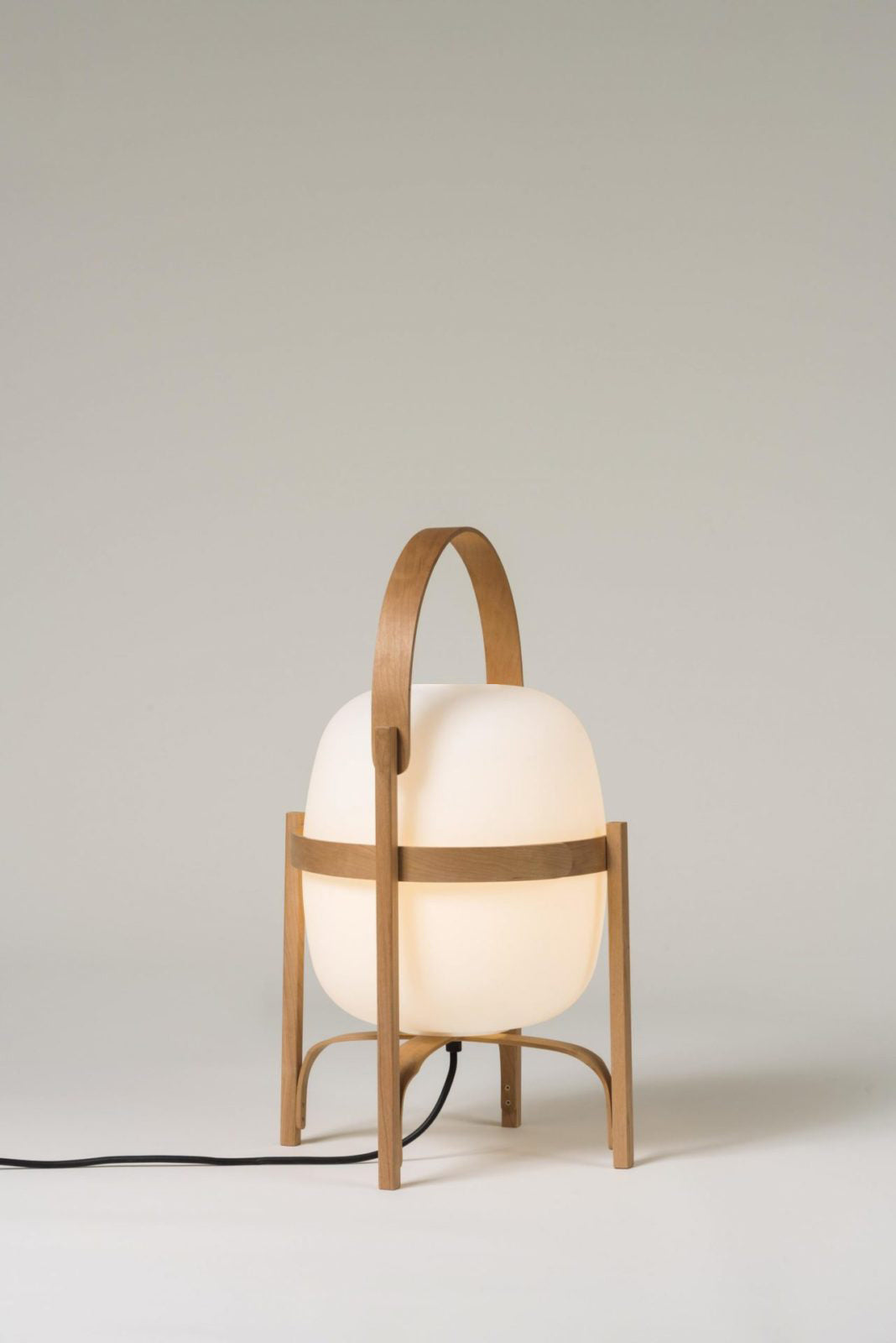 Lethra Wood Glass Table Lamp