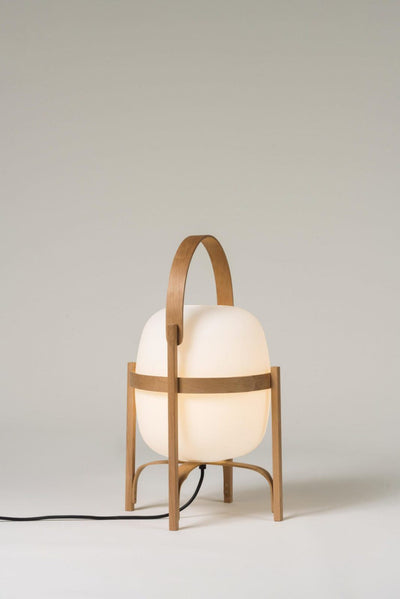 Lethra Wood Glass Table Lamp