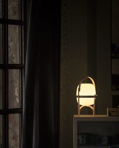 Lethra Wood Glass Table Lamp