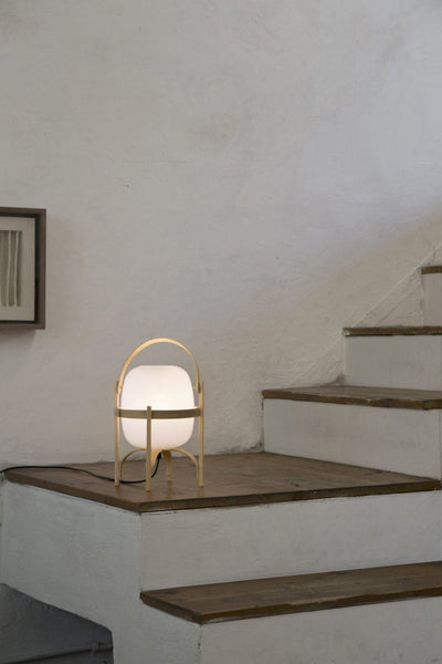 Lethra Wood Glass Table Lamp