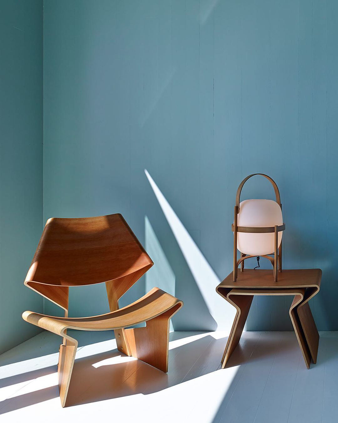 Lethra Wood Glass Table Lamp