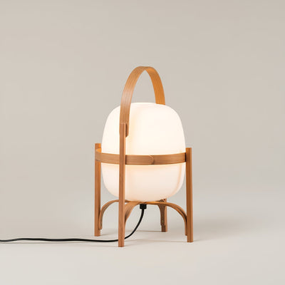 Lethra Wood Glass Table Lamp