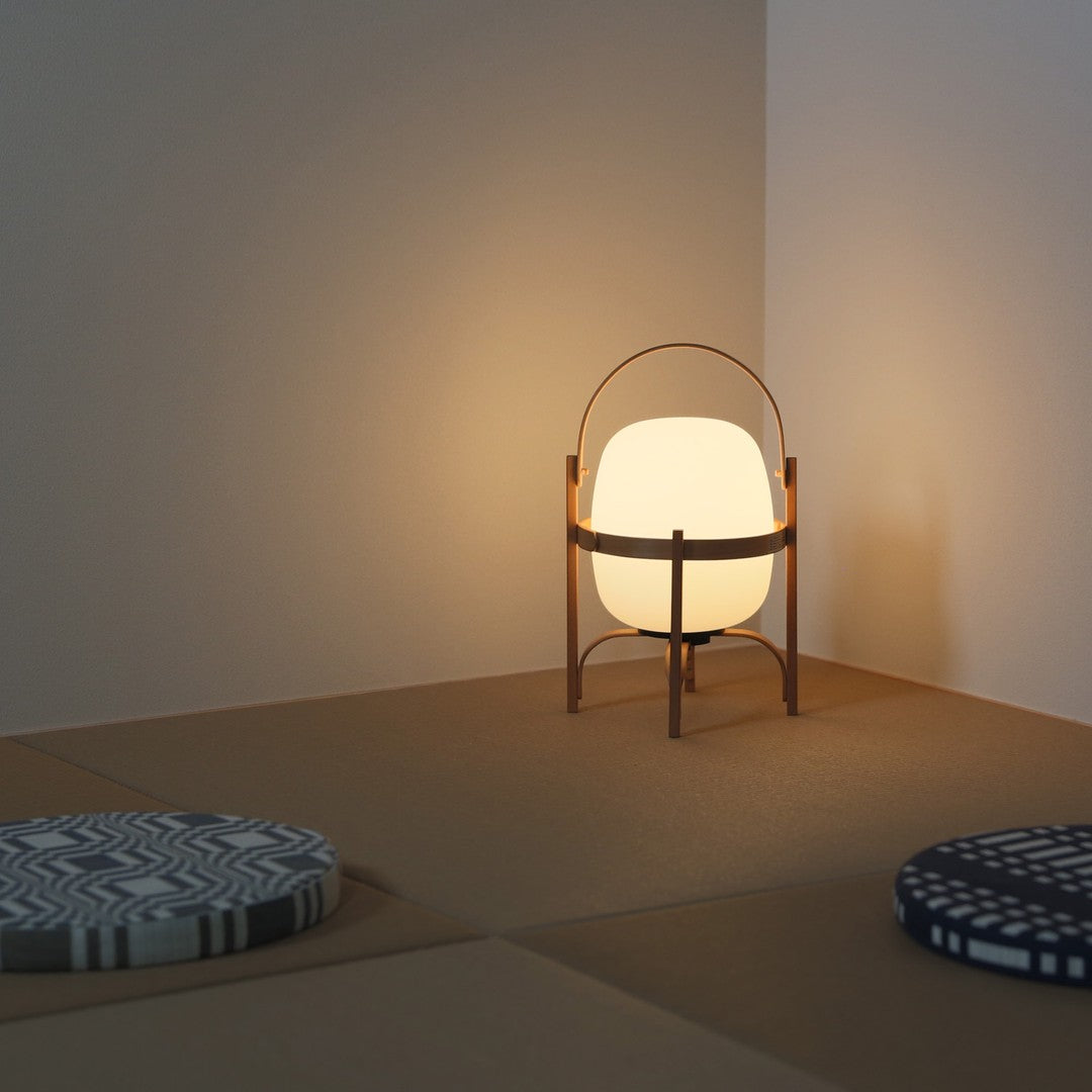 Lethra Wood Glass Table Lamp