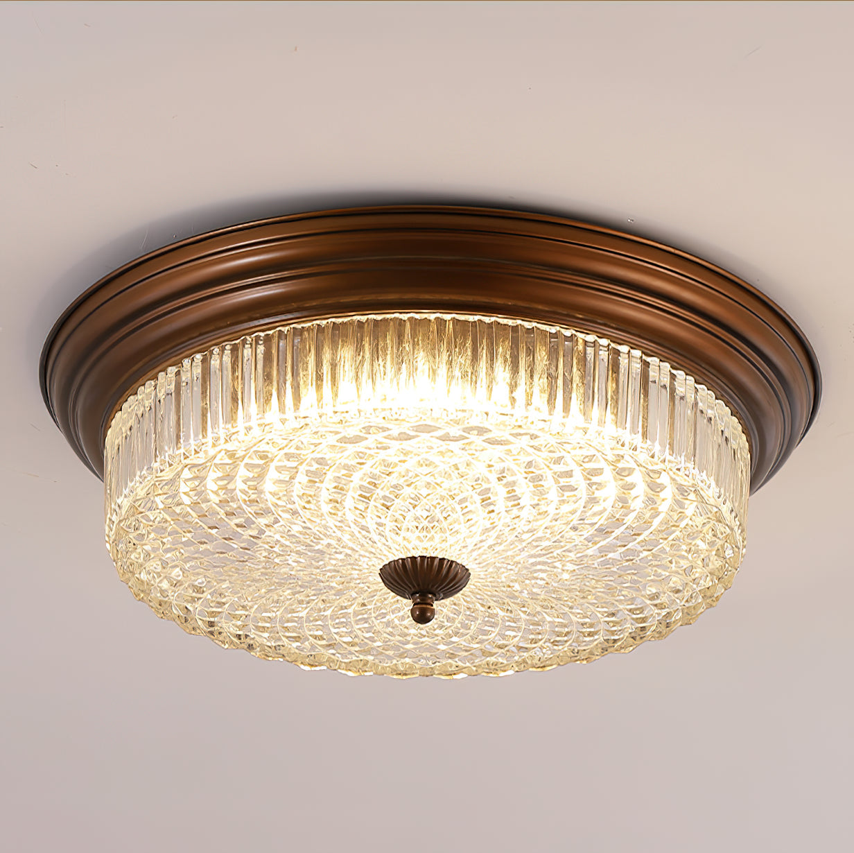 Aurebrook Crystal Round Flush Mount Ceiling Light