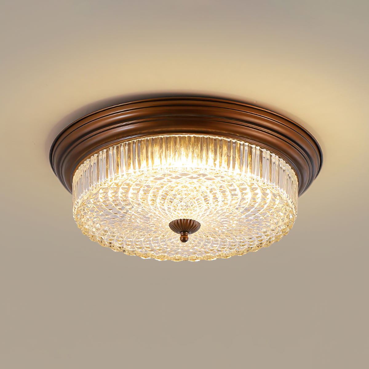 Aurebrook Crystal Round Flush Mount Ceiling Light