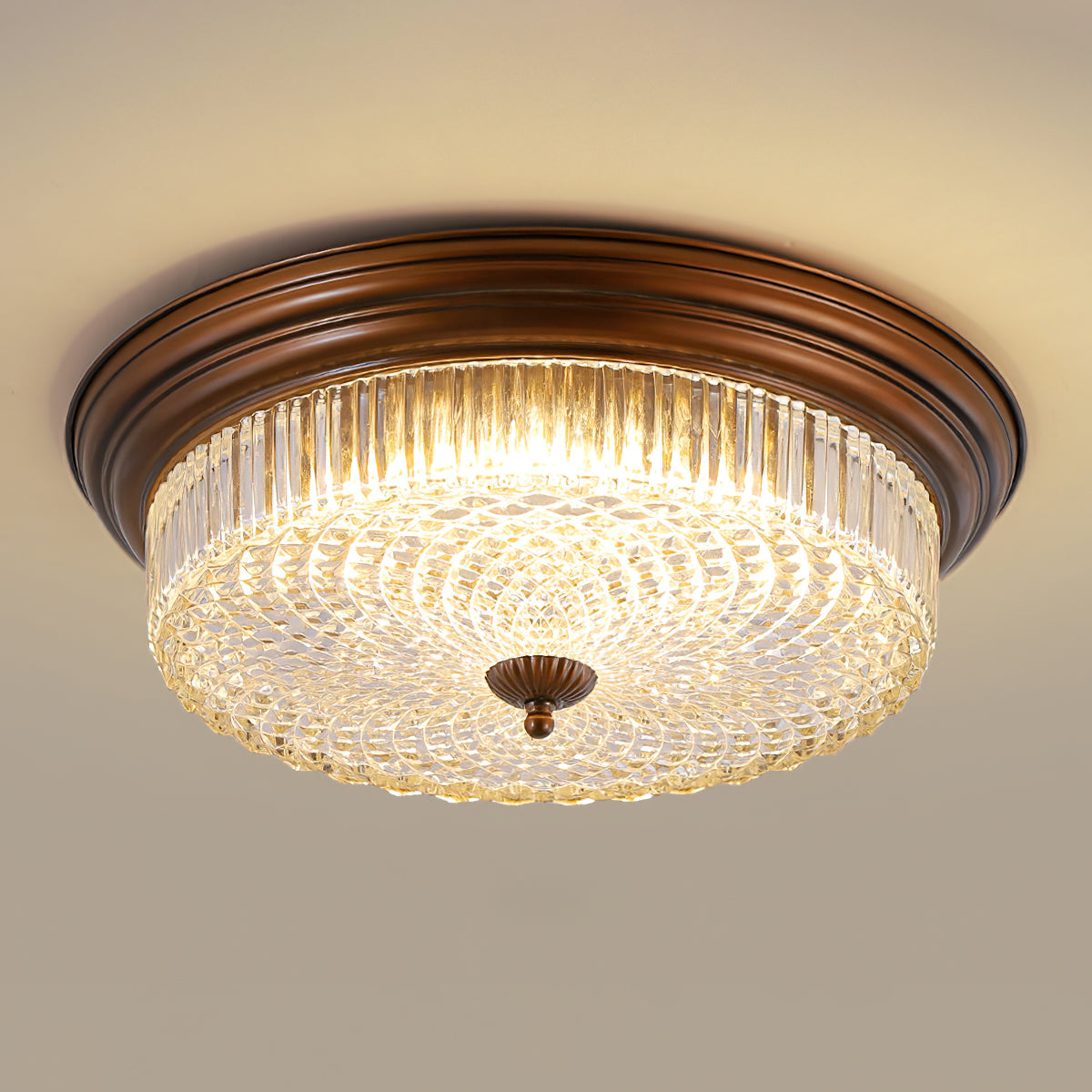 Aurebrook Crystal Round Flush Mount Ceiling Light