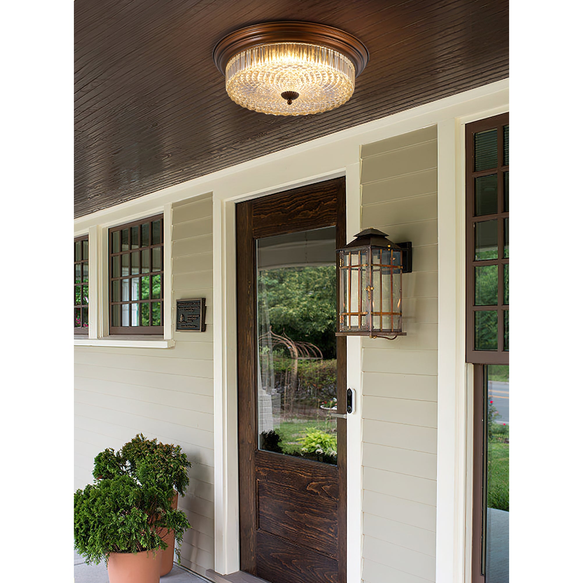 Aurebrook Crystal Round Flush Mount Ceiling Light