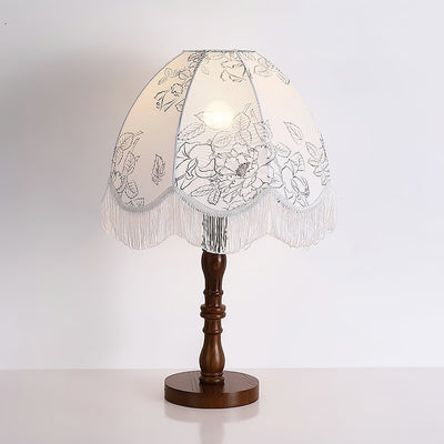 Orlyn Wood Fabric Elegant Table Lamp