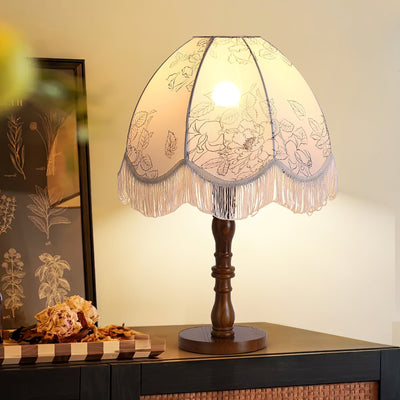 Orlyn Wood Fabric Elegant Table Lamp