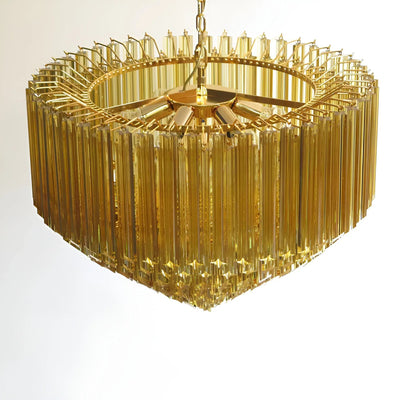 Celiselle Chandelier Amber Murano Glass Prism Grand Art