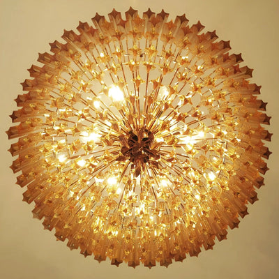 Celiselle Chandelier Amber Murano Glass Prism Grand Art