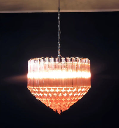 Celelaria Chandelier Pink Glass Prisms Geometric