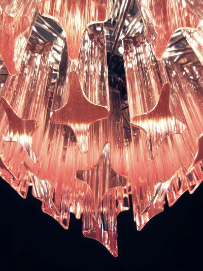 Celelaria Chandelier Pink Glass Prisms Geometric