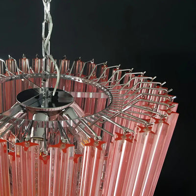 Celelaria Chandelier Pink Glass Prisms Geometric