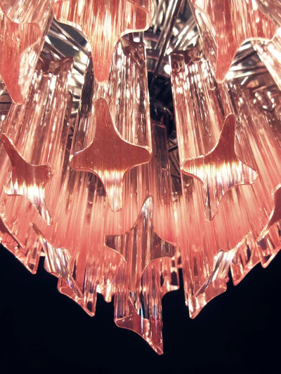 Celelaria Chandelier Pink Glass Prisms Geometric