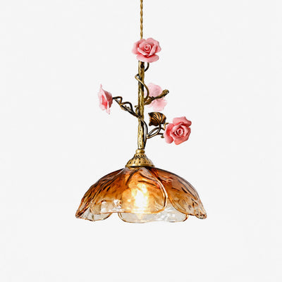 Trellis Rose Pendant Lamp