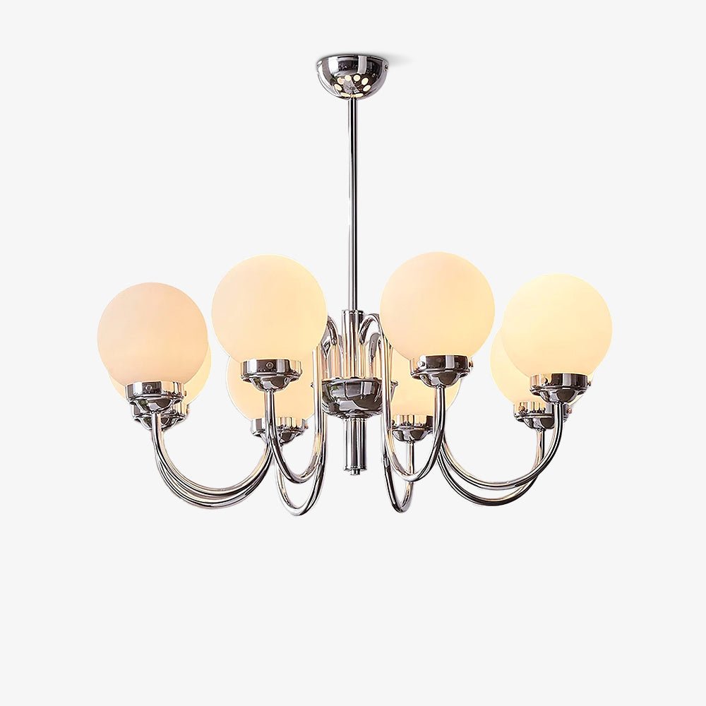 Dostor Chandelier Globe Chrome Curved Arm