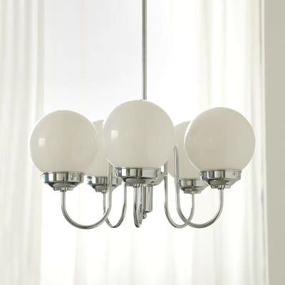 Dostor Chandelier Globe Chrome Curved Arm