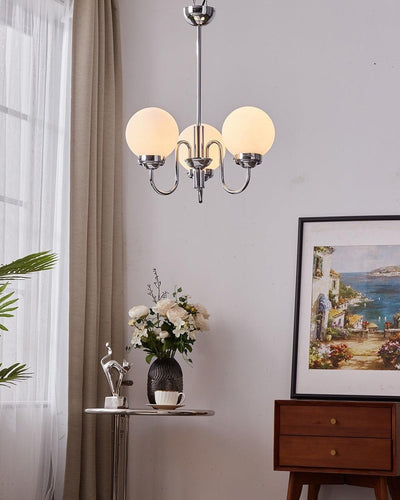 Dostor Chandelier Globe Chrome Curved Arm