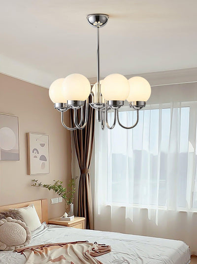 Dostor Chandelier Globe Chrome Curved Arm