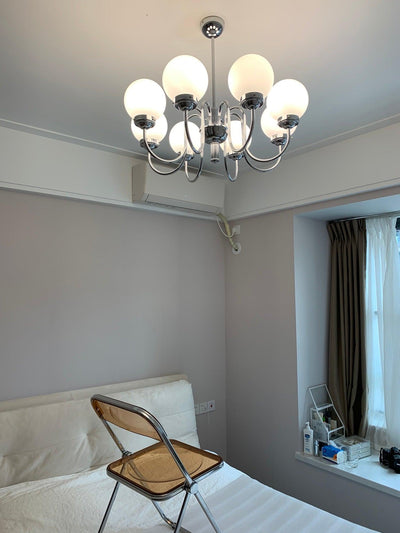 Dostor Chandelier Globe Chrome Curved Arm