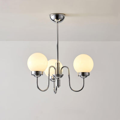 Dostor Chandelier Globe Chrome Curved Arm