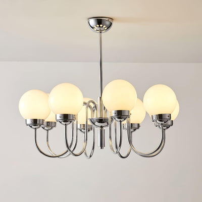 Dostor Chandelier Globe Chrome Curved Arm